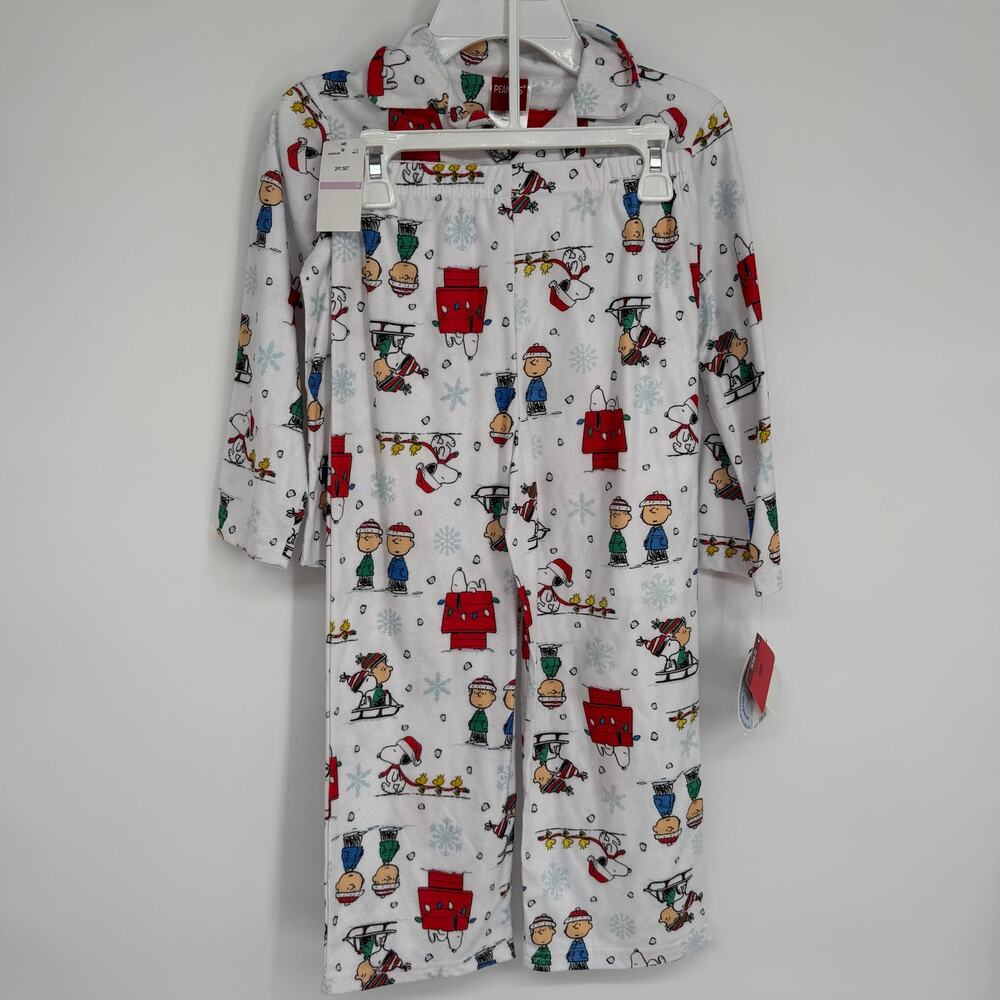 Peanuts Pajamas Unisex 6 Snoopy Charlie Brown Flannel Holiday Christmas Lights